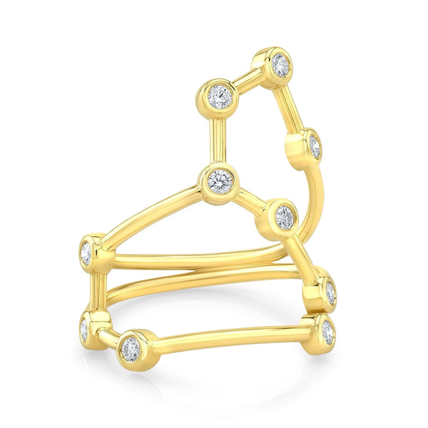 Leo Constellation Ring - 14K Gold and Diamond Fine Jewelry