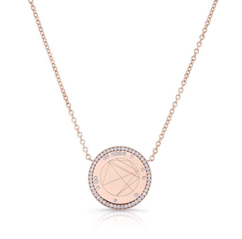 Petite Birth Chart Necklace - 14K Rose Gold and Diamond Fine Jewelry