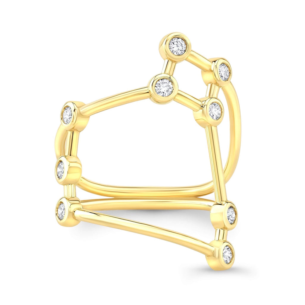 Sagittarius Constellation Ring - 14K Gold and Diamond Fine Jewelry