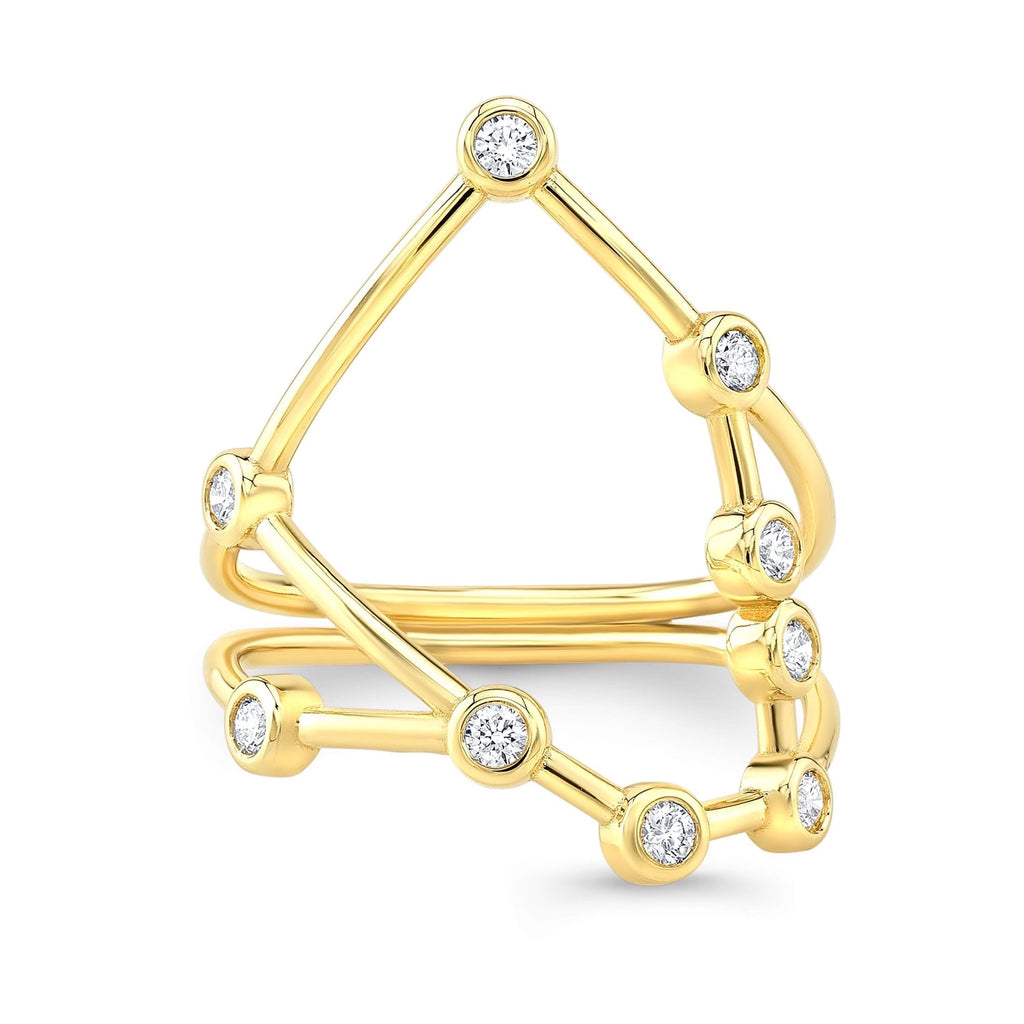 Taurus Constellation Ring - 14K Gold and Diamond Fine Jewelry