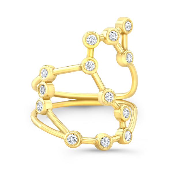 Scorpio Constellation Ring - 14K Gold and Diamond Fine Jewelry